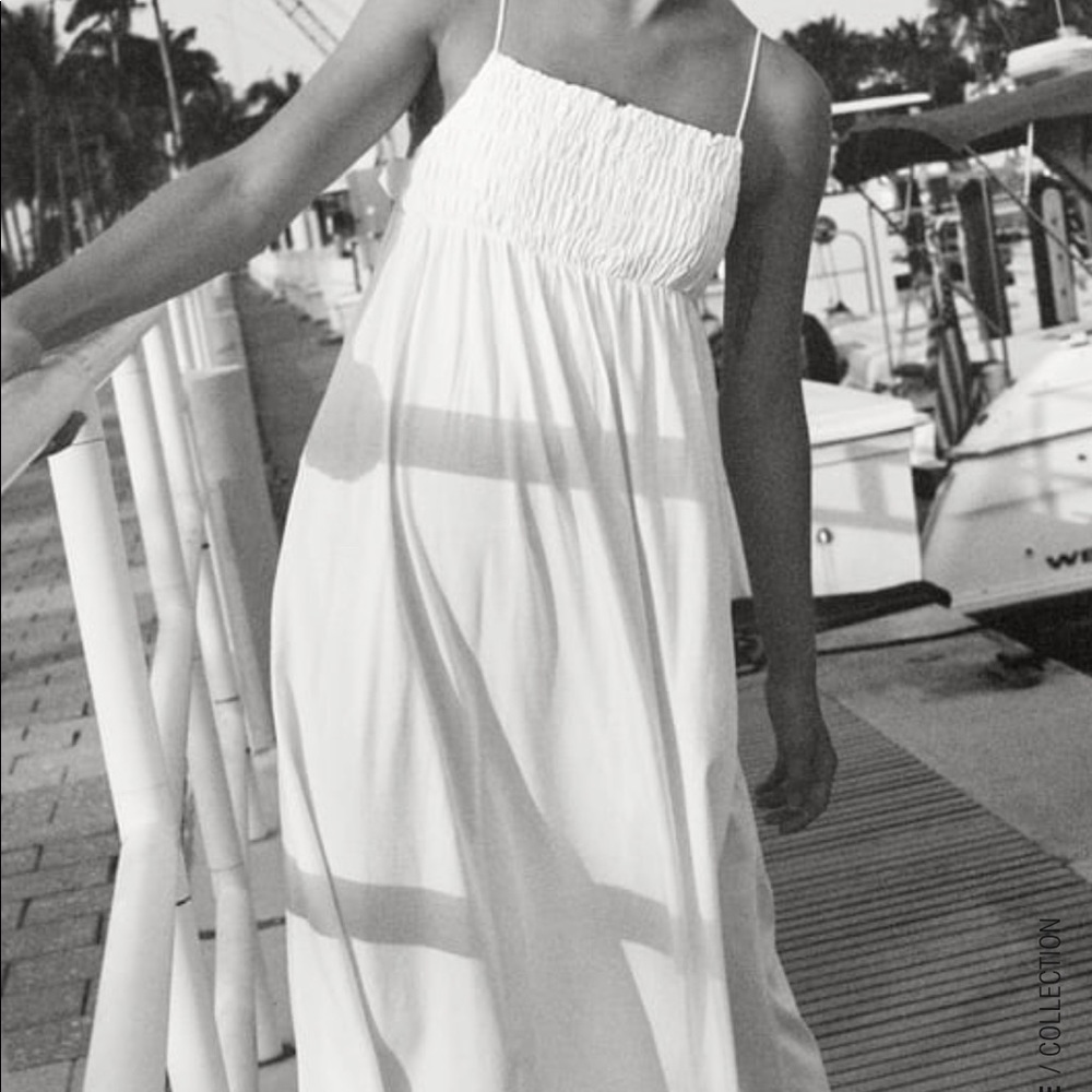 Zara elasticized dress med white - Picture 2 of 4